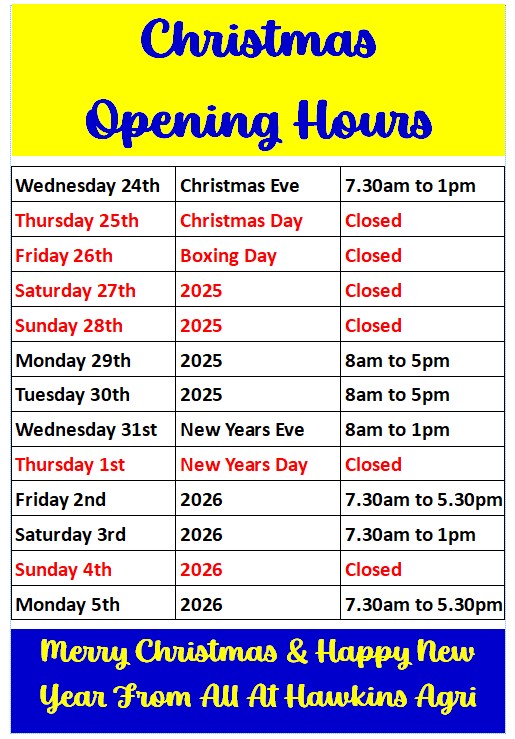 CHRISTMAS OPENING HOURS 2025