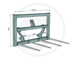 GRANIT 4 TINE BALE FORK